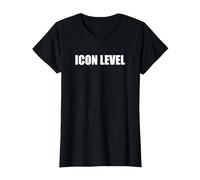 Livello Icona Maglietta, Donna, Nero, L