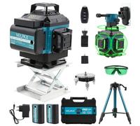 Livello Laser 4D 16 Linee con Treppiede, Livella Laser Autolivellante 360° Orizzontale/Verticale Autonivelante, 2×2400mAh Batteria & Display LED, APP+ Telecomando, IP54 Impermeabile e Antipolvere