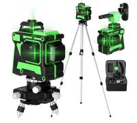 Livello laser autolivellante 3D a 12 linee con supporto per treppiede con barra di prolunga in lega regolabile a 3 altezze da 1,2 M e borsa per il trasporto
