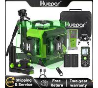 Livello laser Huepar 3D a linee incrociate 360 ° Strumenti di livello laser autolivellanti Osram a 12 linee con display LCD, Bluetooth e 2 batterie Z03CG-Basic Set