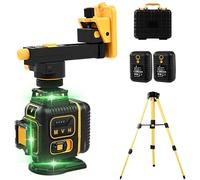 Livello laser verde 16 linee, Livella Laser Autolivellante 4×360° con app e telecomando, laser a linee incrociate autolivellante, 2×3600 mAh, supporto a parete, piattaforma di sollevamento, valigetta