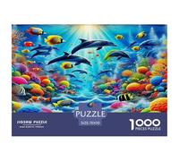Lively Dolphin Puzzle 1000 Pezzi Regali Per Gli Amanti E Gli Amici 1000 Teile Animal Puzzle Giocattolo Decompressivo Intellettuale Educativo Divertente Gioco Per Famiglie Für Erwachsene Und Kinder Ab