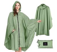 Lively Life Poncho Pioggia Impermeabile per Adulti, Multiuso Mantella Antipioggia con Cappuccio Packable Telo Riparo a Terra Foglio Ideale per Campeggio all'aperto Pesca - Verde