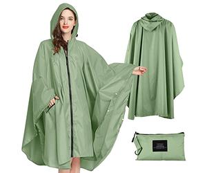 Lively Life Poncho Pioggia Impermeabile per Adulti, Multiuso Mantella Antipioggia con Cappuccio Packable Telo Riparo a Terra Foglio Ideale per Campeggio all'aperto Pesca - Verde