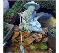 livelyfish Statua decorativa asiatica per acquario, piccole statuette giapponesi bonsai zen decorazioni da giardino in arenaria ornamento per acquario decorazione per la casa, A2