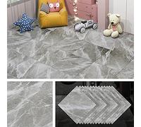 Livelynine 16 Piastrelle Adesive Pavimento Bagno Impermeabile Pavimento PVC Adesivo Parquet Adesivo Pavimento Cucina Effetto Pietra Mattonelle Adesive Pavimento 30x30 Linoleum Pavimento Grigio Moderne