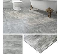 Livelynine 32 Piastrelle Adesive Bagno Pavimento PVC Lavabile Mattonelle Adesive Pavimento Parquet 30x30cm Pavimenti in PVC Effetto Legno Grigio Rustico Pavimenti Adesivi Cucina Camera da Letto