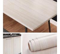 Livelynine 40CMX10M Carta Adesiva Effetto Legno di Pino Pellicole Adesive per Mobili Beige Adesivi Decorativi per Mobili Legno Rotolo Adesivo per Scala Mensoline Scarpiera Mensola Vetrina Carta Parati