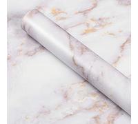 Livelynine 40CMx10M Carta Adesiva per Mobili Marmo Oro Pellicola Adesiva Marmo Opaco Rivestimento Cucina Rotolo Adesivo per Scrivania Tavolo Armadio Top Cucina Piano Lavoro Laminato Effetto Marmo