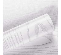 Livelynine 40CMX5M Pellicola Adesiva Legno Carta da Parati Adesiva Bianca Carta Adesiva per Ante Armadio Mobili Camera da Letto Rivestimento Cucina PVC Adesivo per Porte Scrivania Tavolo Lavabile