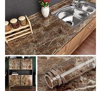 Livelynine Carta da parati autoadesiva per piani di lavoro della cucina, 40 cm x 10 m, in plastica, effetto marmo, per cucina, armadio, bagno, piano di lavoro, impermeabile, in vinile