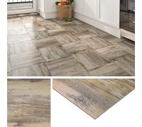 Livelynine Pavimento Adesivo Effetto Legno Chiaro Piastrelle Adesive Pavimento Cucina 30x30CM 32-Piastrelle Mattonelle Adesive Pavimento Bagno Pavimento PVC Adesivo Effetto Legno Grigio Chiaro Camera