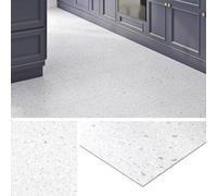 Livelynine Pavimento Adesivo per Interni Effetto Marmo Grigio Chiaro Piastrelle Adesive Pavimento Effetto Granito 30x30 32-Piastrelle Pavimento PVC Adesivo Bagno Cucina Rivestimento Pavimento Interno