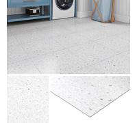Livelynine Pavimento PVC Adesivo Effetto Granito Grigio Chiaro Piastrelle Adesive Pavimento Bagno 30x30CM Mattonelle Adesive Pavimento Cucina Terrazzo Grigio Pavimento Adesivo per Interni 4 Piastrelle