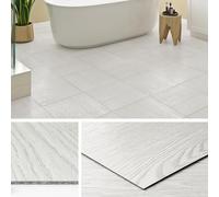 Livelynine Pavimento PVC Adesivo Effetto Legno Bianco 30x30CM Piastrelle Adesive Pavimenti Bagno Impermeabile Pavimento Adesivo per Interni Mattonelle Adesive Pavimenti Cucina Salone, 4 Piastrelle