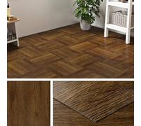 Livelynine Pavimento PVC Adesivo Effetto Legno Colorato Piastrelle Adesive Pavimento Legno Marrone 30x30CM Pavimento Adesivo PVC Bagno Cucina Impermeabile Mattonelle Adesive Pavimento, 4 Piastrelle