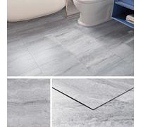 Livelynine Pavimento PVC Adesivo Effetto Marmo Grigio Piastrelle Adesive Pavimento Cucina Bagno 30x30 Impermeabile Pavimenti Adesivo per Interni Cemento Grigio Parquet Adesivi Pavimenti, 4 Piastrelle