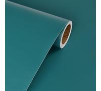 Livelynine Pellicola Adesiva per Mobili Blu Ottanio 40CMx5M Carta da Parati Camera da Letto Verde Blu Opaca Lavabile Carta Adesiva Mobili Cucina Bagno Turchese Scuro Rivestimento Adesivo per Tavolo