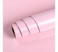 Livelynine Pellicola Adesiva per Mobili Rosa Lucida 40CMx5M Carta da Parati Adesiva Colorata Rosa Carta Adesiva per Mobili Cucina Lucida Cassetti Armadio Scrivania Rotolo Adesivo per Mobili Bambini