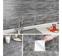 Livelynine Piastrelle Adesive Cucina 60x30cm Mattonelle Adesive Bagno Effetto Cemento Grigio Impermeabile Paraschizzi Cucina Adesivo Muro Pavimento PVC Adesivo Grigio Soggiorno Camera, 4 Piastrelle