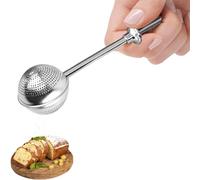 LIVELYPET Spargitore per zucchero a velo, colino per pasticceria, dispenser per bastoncini di polvere da forno con manico a molla, utilizzabile con una sola mano, colino per spezie in acciaio inox