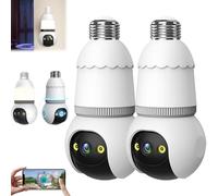 Livelyto Bulb Camera, Livelyto 4MP Light Bulb Security Camera, Smart Porch Light with Cameras, WiFi Wireless Outdoor Indoor Cameras with Night Vision, Two-Way Audio (2PCS)