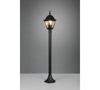LIVENZA PALO DA ESTERNO 4 LATI FUSIONE DI ALLUMINIO NERA E VETRO TRASPARENTE H. 100CM IP44 1 LUCE ATTACCO E27