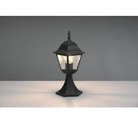 LIVENZA PALO SEGNAVIALI DA ESTERNO 4 LATI FUSIONE DI ALLUMINIO NERA E VETRO TRASPARENTE H. 36,5CM IP44 1 LUCE ATTACCO E27