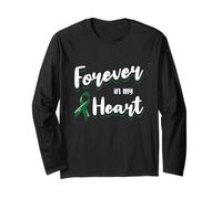 Liver Cancer Awareness Nastro Perdita Amare Ricordo Maglia a Manica