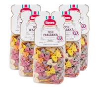 LIVERA - Farfalle 6 Sapori, Pasta Artigianale Italiana Colorata, Aromi Naturali, Essiccazione Lenta, Trafilata al Bronzo, Pack 5x500g, Gusto e Qualità Made in Italy