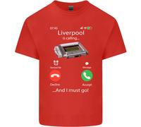 Liverpool È Chiamata Divertente Calcio T-Shirt Ragazzi Ragazze