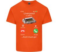 Liverpool È Chiamata Divertente Calcio T-Shirt Ragazzi Ragazze