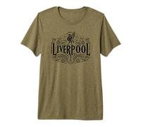 Liverpool England - Stampa Nera Decorata Maglietta Premium