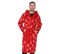 Liverpool F.C. Accappatoio ufficiale da uomo in pile rosso con cappuccio LFC, Rosso, XL