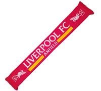 Liverpool F.C. Liverpool FC - Sciarpa jacquard Anfield, stemma bianco, prodotto ufficiale, Rosso, 152 x 18 cm