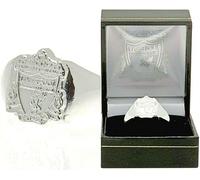 Liverpool FC Autorizzato Argento Sterling Crest Anello IN Confezione Regalo Lfc