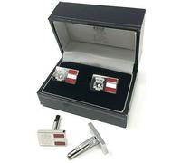 Liverpool FC Inciso Crest Acciaio Inox Colore Righe Camicia da Uomo Gemelli Lfc