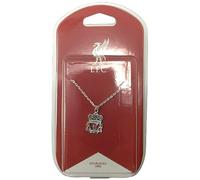 Liverpool FC Placcato Argento Crest Ciondolo Con 51 CM Lungo Catenina Lfc