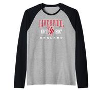 Liverpool Inghilterra EST. 1207 Design del Ritorno al Passato Maglia con Maniche Raglan