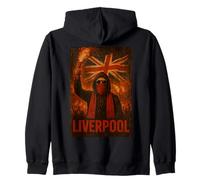 Liverpool - Maglietta Inghilterra Ultras Bad Boys con bandiera da uomo Felpa con Cappuccio