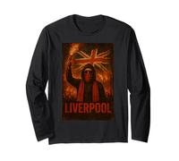 Liverpool - Maglietta Inghilterra Ultras Bad Boys con bandiera da uomo Maglia a Manica