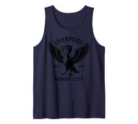 Liverpool Mersey City Since 1207 - Stampa Nera con Uccellino del fegato Canotta
