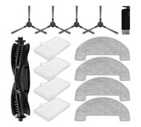 liveryde Ricambi compatibili per Ultenic D10 / T10 Lite / T20 Pro, per Proscenic Q8 / Q8 Max, per Mova E20 Plus Accessori, 1 spazzola Principale, 4 spazzole laterali, 4 filtri, 4 panni mocio