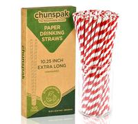 Lives on Green 26 x 0,6 cm, cannucce di carta con strisce rosse e bianche, 100 pezzi, per compleanni, matrimoni, eventi, feste