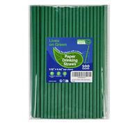 Lives on Green Cannucce di carta usa e getta, 19,7 x 0,6 cm, 100 pezzi, per bevande, succhi di frutta, soda, accessori da bar
