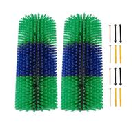 Livestock Scratch Brushes Durable Universal Full Massage Grooming Brush for Horse Cattle Sheep Farm Plastic 17.13in 2pcs (Verde)
