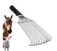 Livestock Shedding Rake, Horse Mane Undercoat Rake for Animals with Ergonomic Steel Dematting Comb for Sheep, Cow, Goat, Pets, Cashmere, Wool Grooming and More Outdoor