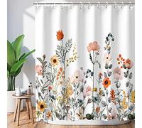 LIVILAN Tende da doccia floreali per il bagno in tessuto colorato con fiori selvatici fioriti tenda da doccia con 12 ganci decorativa lavabile in lavatrice, 182,9 cm di larghezza x 182,9 cm di altezza