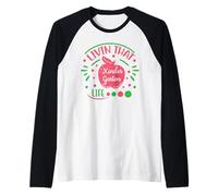 Livin That Kindergarten Life Funny Back To School for Kids Maglia con Maniche Raglan