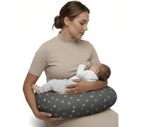 LivinEase Cuscino per Allattamento per Biberon e Allattamento al Seno - 100% Cotone Certificato OEKO-TEX Cuscino per Allattamento per Bambini con Fodera Lavabile - Perfetto per il Tempo a Pancia In